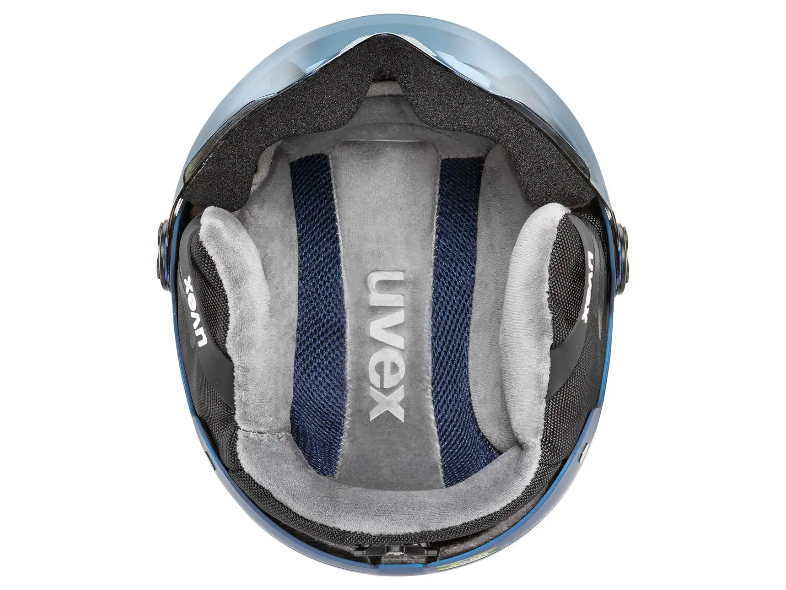 Uvex Rocket Jr Visor lyžiarska helma blue matt