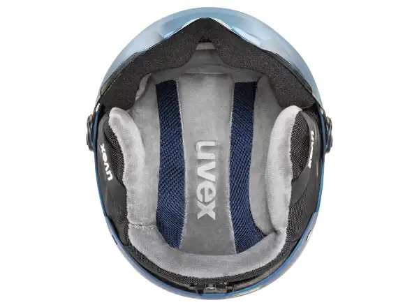 Uvex Rocket Jr Visor lyžiarska helma blue matt