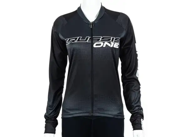 Crussis One dámsky cyklistický dres dlhý rukáv čierna/biela