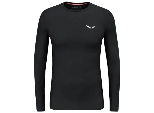 Salewa Cristallo Warm Alpine Merino Responsive pánske tričko s dlhým rukávom Black Out Melange