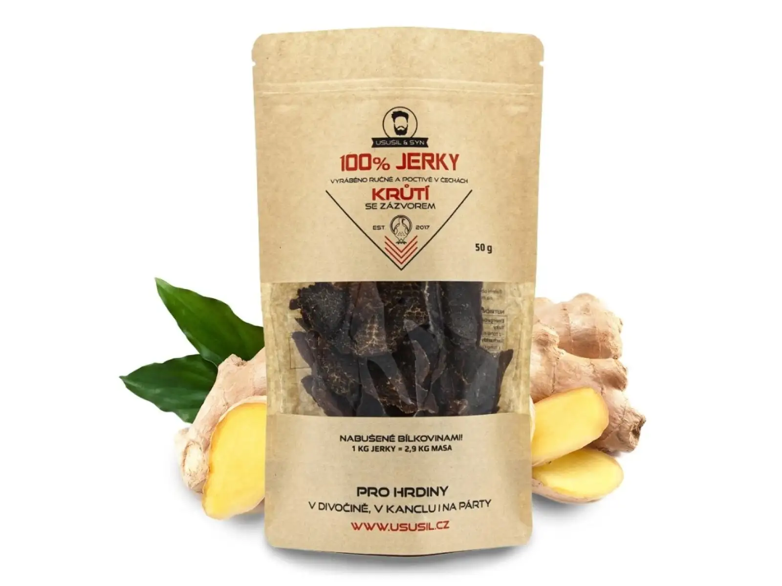 Odsýpané & syn 100% JERKY Kurča s zázvorom 150 g