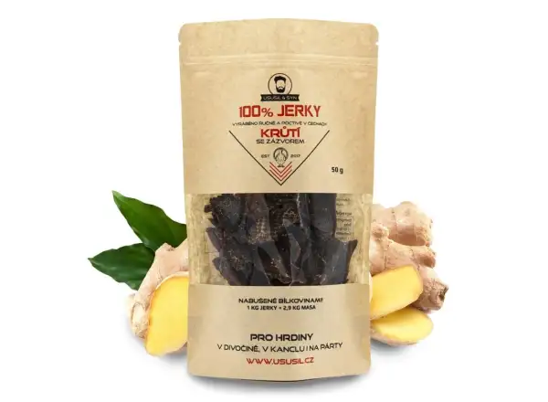 Odsýpané & syn 100% JERKY Kurča s zázvorom 150 g