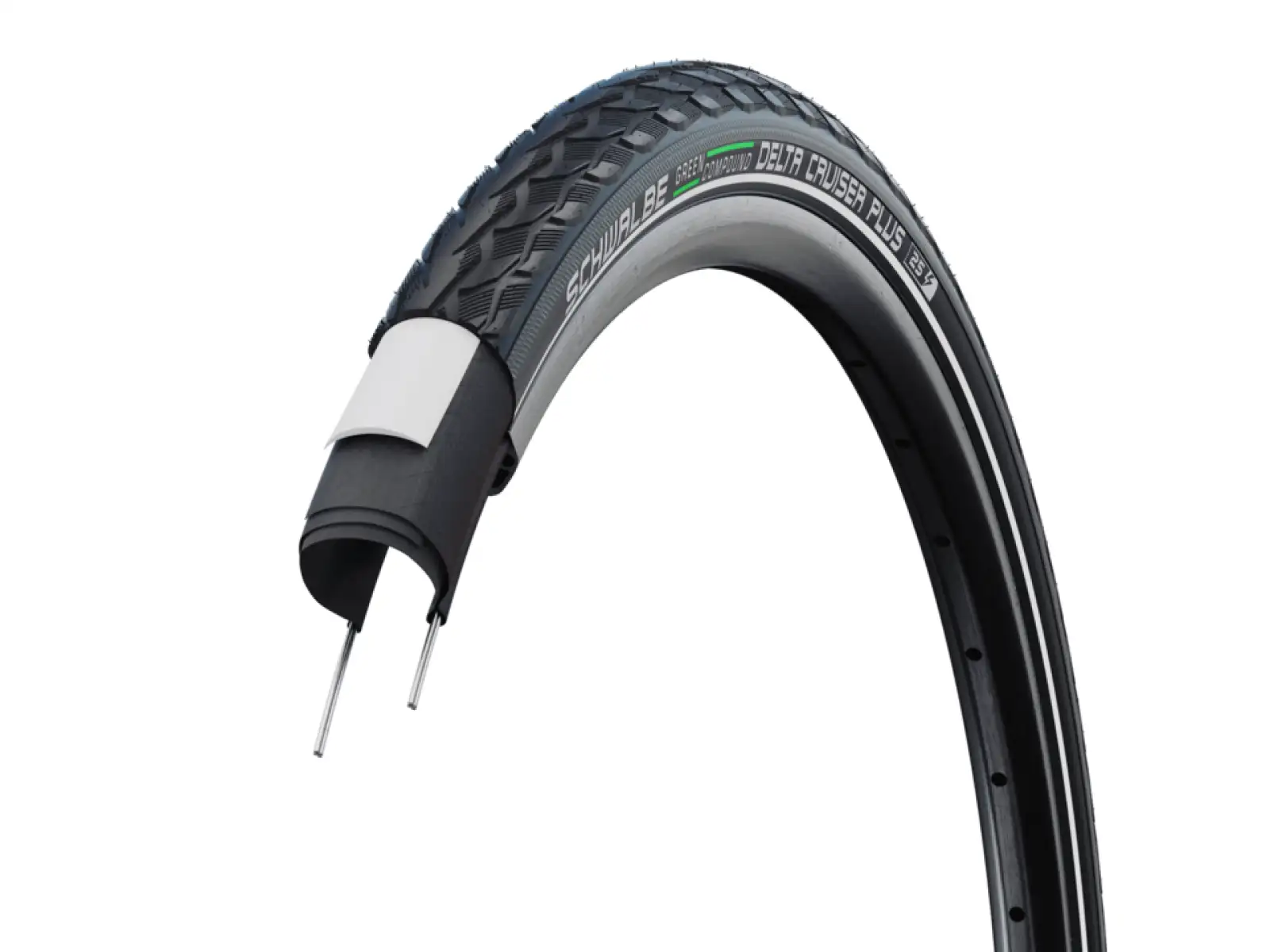 Schwalbe 50-622 DeltaCruiser Plus Active PunctureGuard E-25, wired, Green compound, black