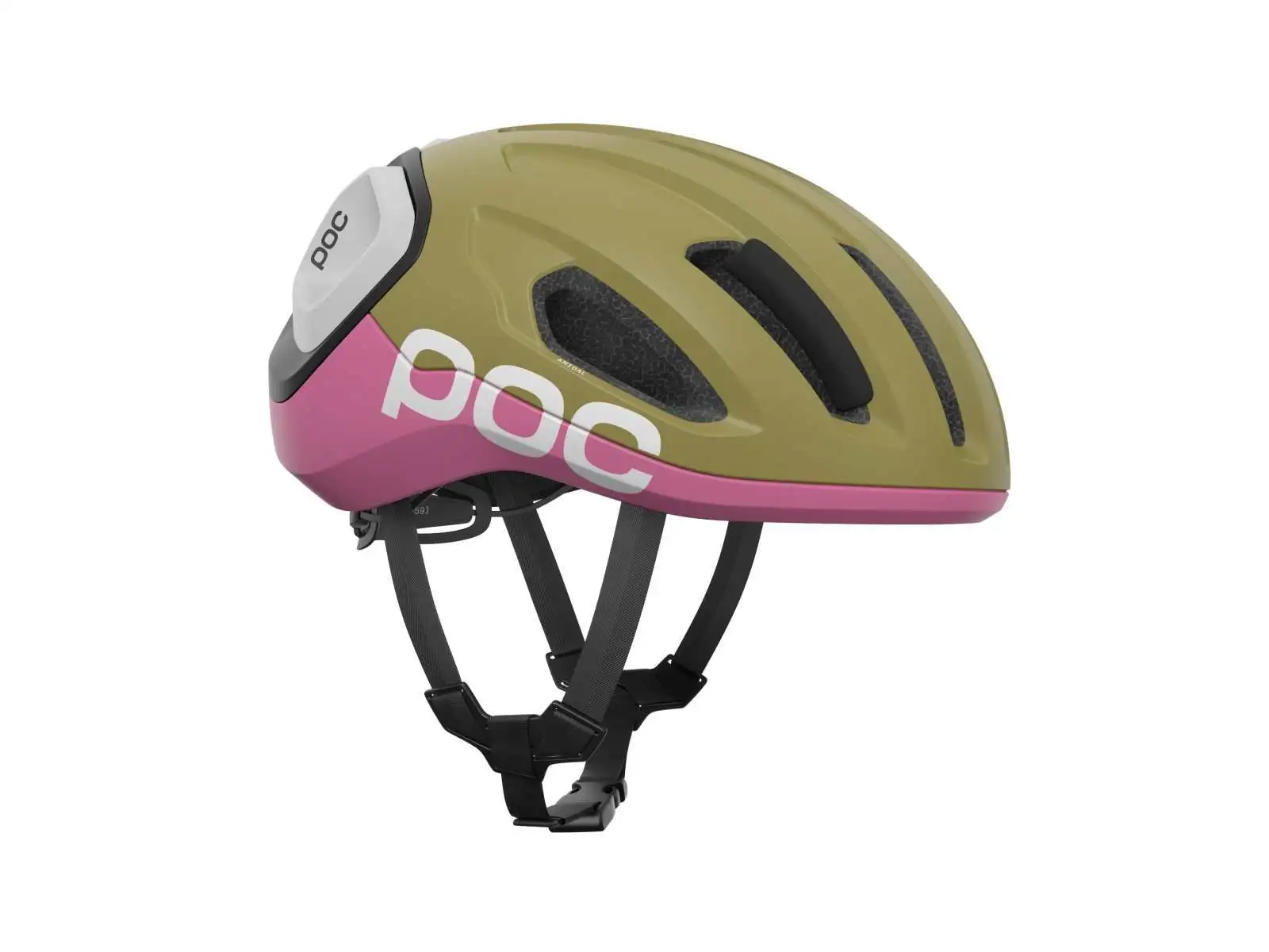 POC Amidal cestná prilba Olivine Green Matt/Thulite Pink Matt