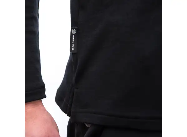 Sensor Merino Blend Elements pánske tričko dlhý rukáv čierna