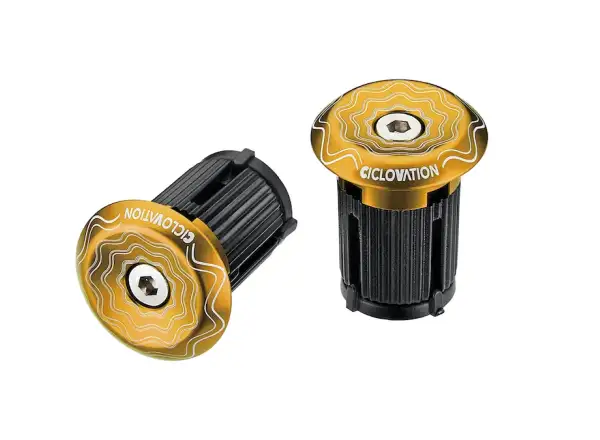 Ciclovation Lock-In Vortex zátky do riadidiel Power Wave zlatá