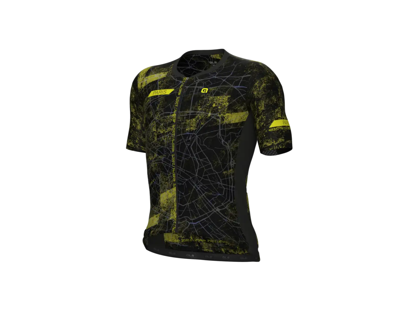 Alé PR-E Town pánsky cyklistický dres krátky rukáv Giallo Fluo Paris