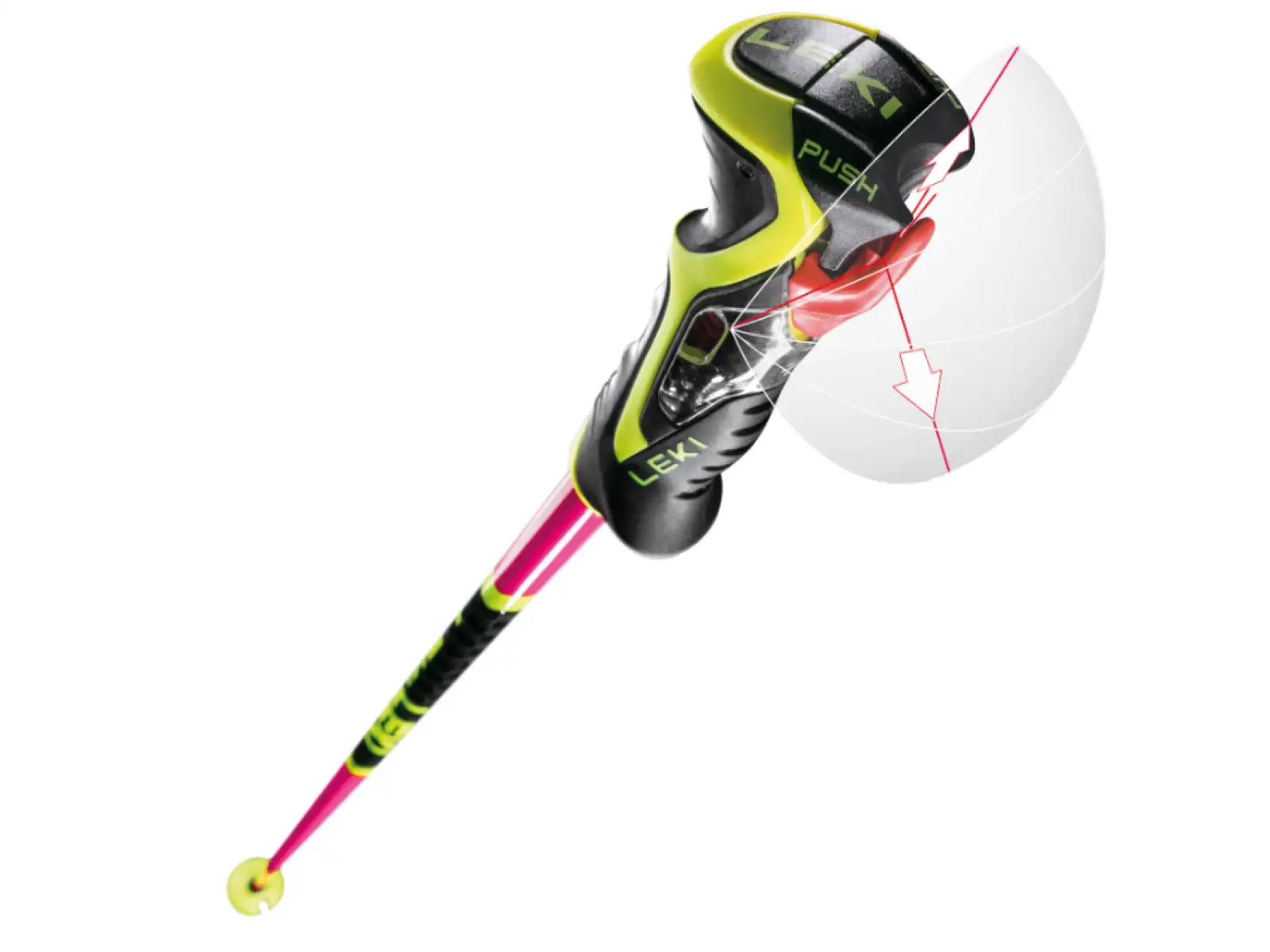 Leki WCR TBS SL 3D zjazdové palice Neonpink/Black/Neonyellow