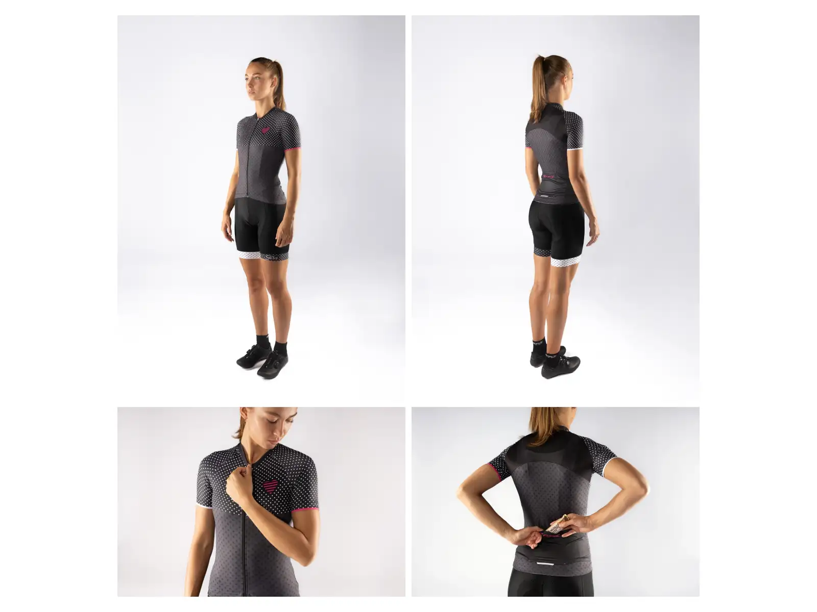 Force Points dámsky dres s krátkym rukávom black/pink