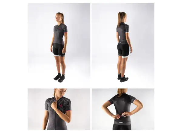 Force Points dámsky dres s krátkym rukávom black/pink