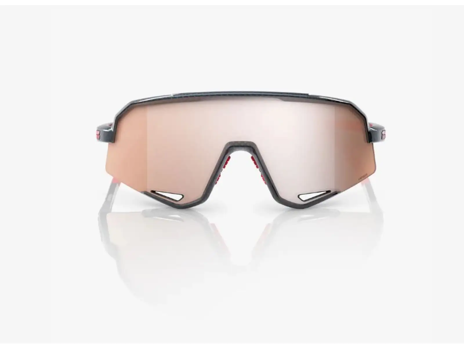 100% Slendale okuliare Gloss Carbon Fiber/HiPER Crimson-Silver Lens