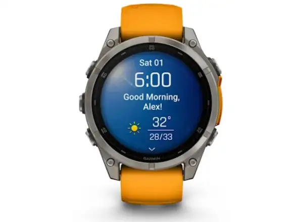 Garmin fenix 8 - 47 mm AMOLED Sapphire inteligentné hodinky Titanium Orange/Graphite