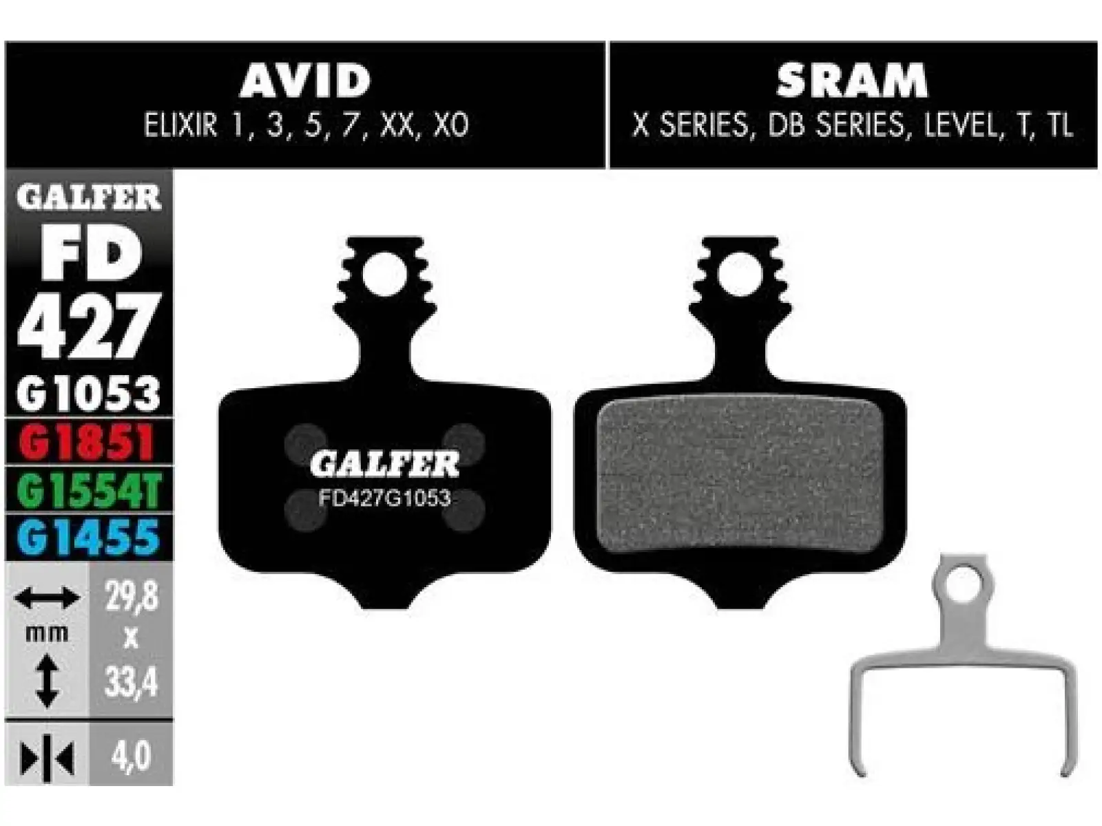 Galfer FD427 Standard G1053 brzdové doštičky pre Avid / Sram