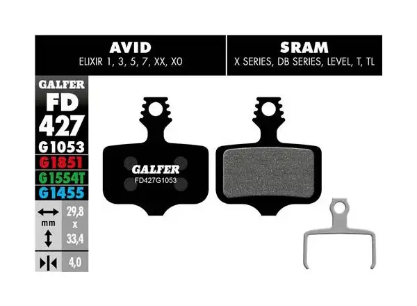 Brzdové doštičky Galfer FD427 Standard G1053 pre Avid/Sram