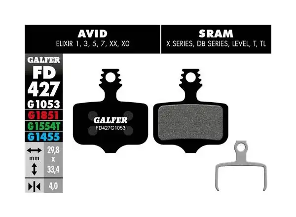 Galfer FD427 Standard G1053 brzdové doštičky pre Avid / Sram