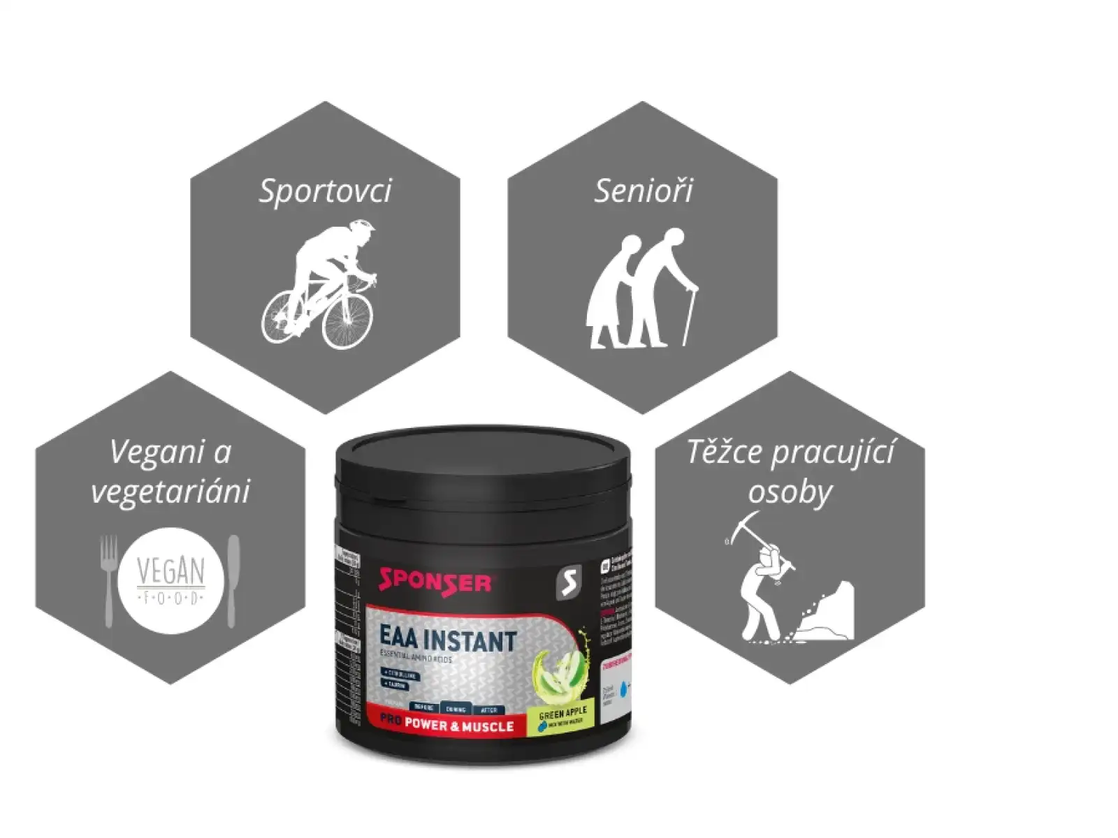 Aminokyseliny Sponser EAA Instant (300 g, Green Apple)