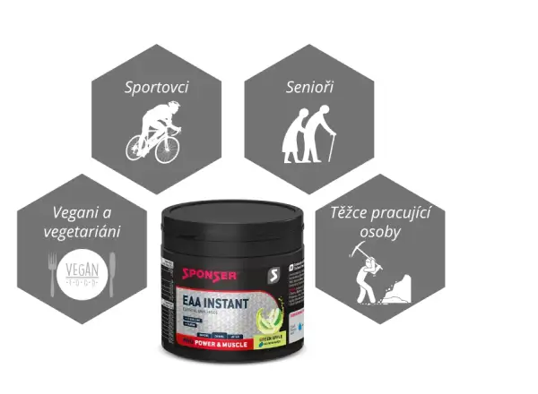 Aminokyseliny Sponser EAA Instant (300 g, Green Apple)