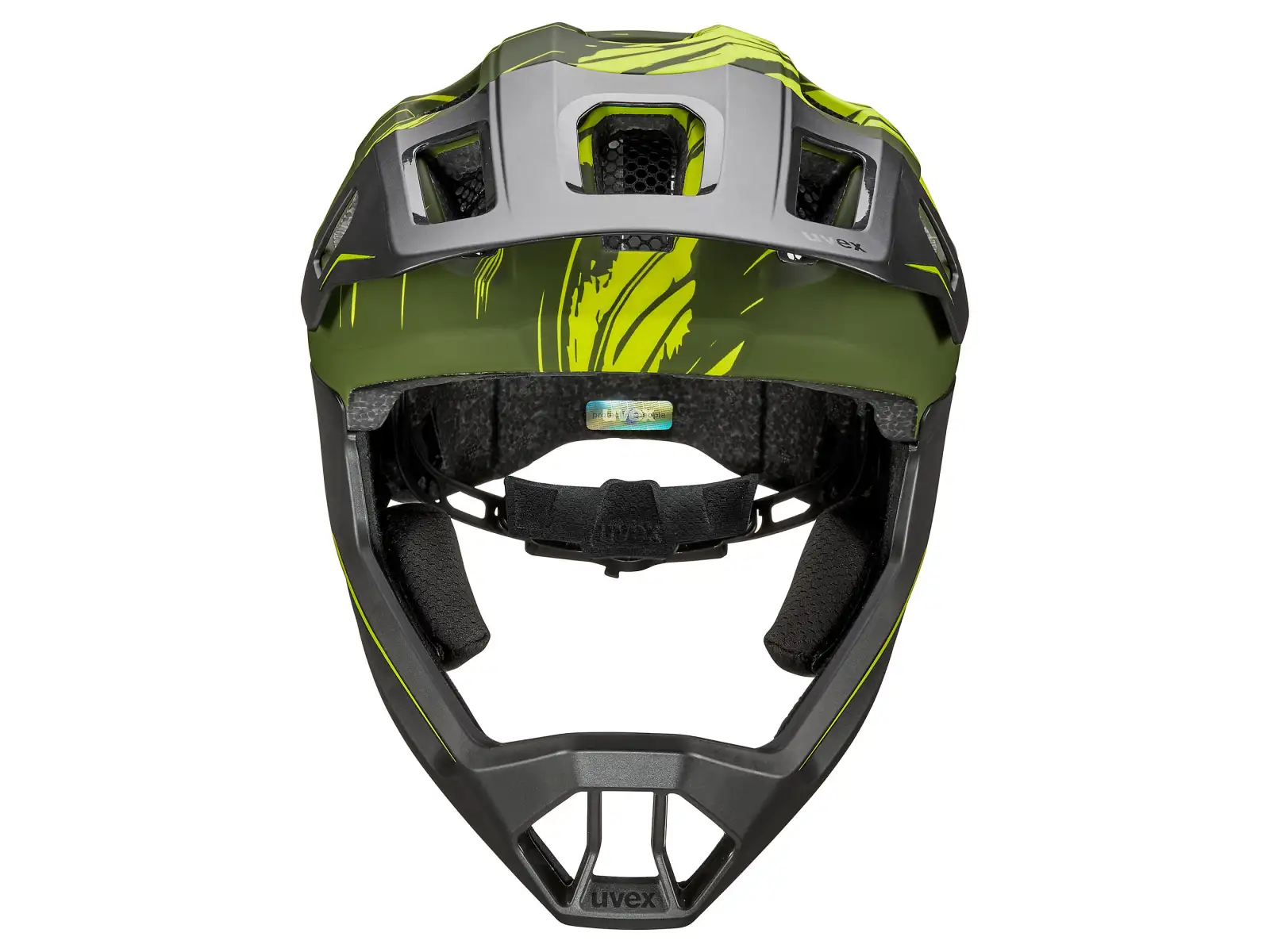 Uvex React JR Fullface MTB prilba Dark olive matt