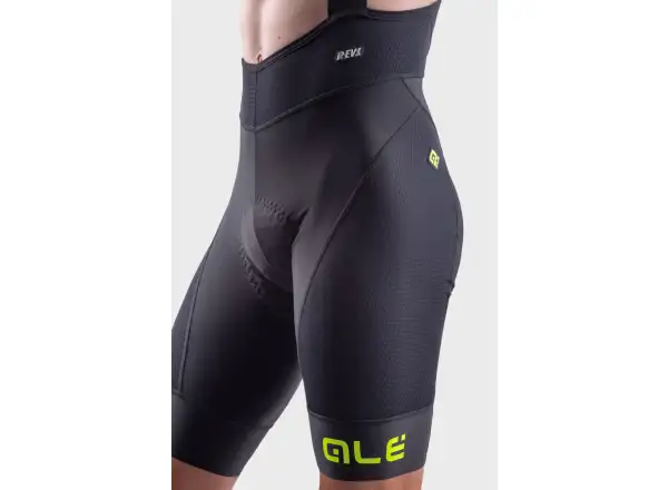 Alé R-EV1 Agonista Plus pánske kraťasy s vložkou a trakmi black/fluo yellow