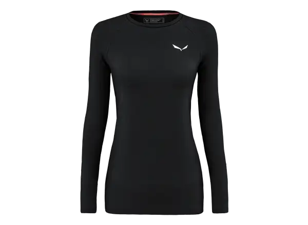 Salewa Cristallo Warm Alpine Merino Responsive dámske tričko s dlhým rukávom Black Out Melange