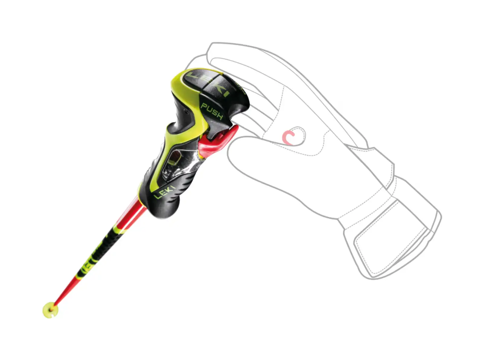Leki WCR TBS SL 3D zjazdové palice Bright Red/Black/Neonyellow