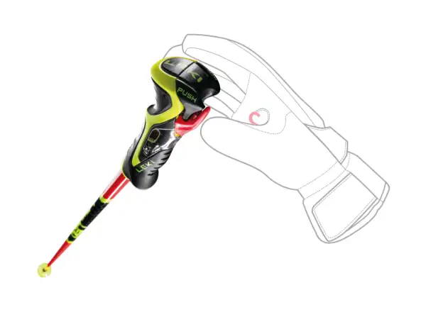 Leki WCR TBS SL 3D zjazdové palice Bright Red/Black/Neonyellow