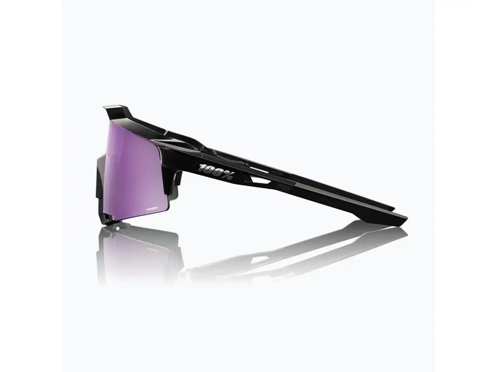 100% Speedcraft slnečné okuliare Polished Black/HiPER Polarized Lavender Mirror