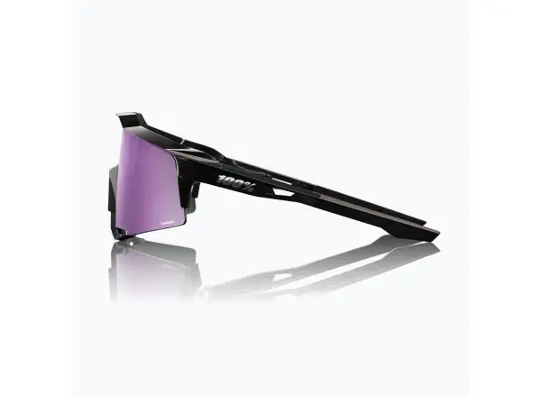100% Speedcraft slnečné okuliare Polished Black/HiPER Polarized Lavender Mirror