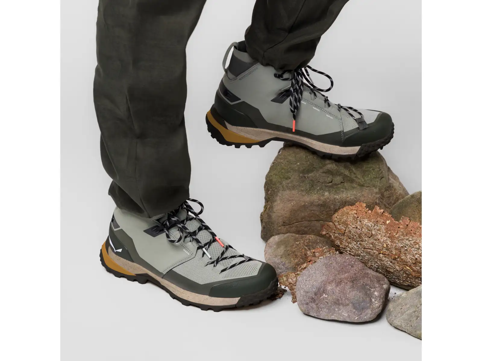 Salewa Puez Knit Mid PTX pánska outdoorová obuv Shadow/Dark Olive