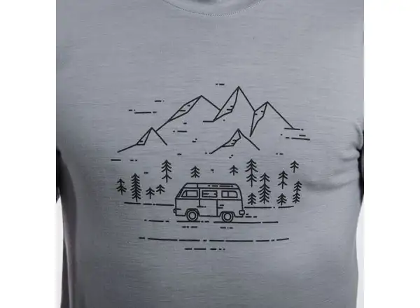 Sensor Merino Active Van Life pánske tričko krátky rukáv šedá