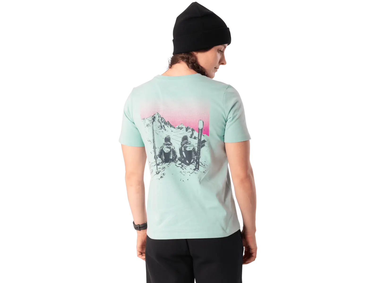 Dynafit Back Graphic Cotton dámske tričko krátky rukáv Cloud Blue/Twilight
