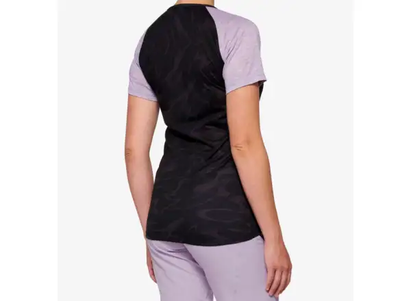 100% Airmatic dámsky dres s krátkym rukávom Black/Lavender