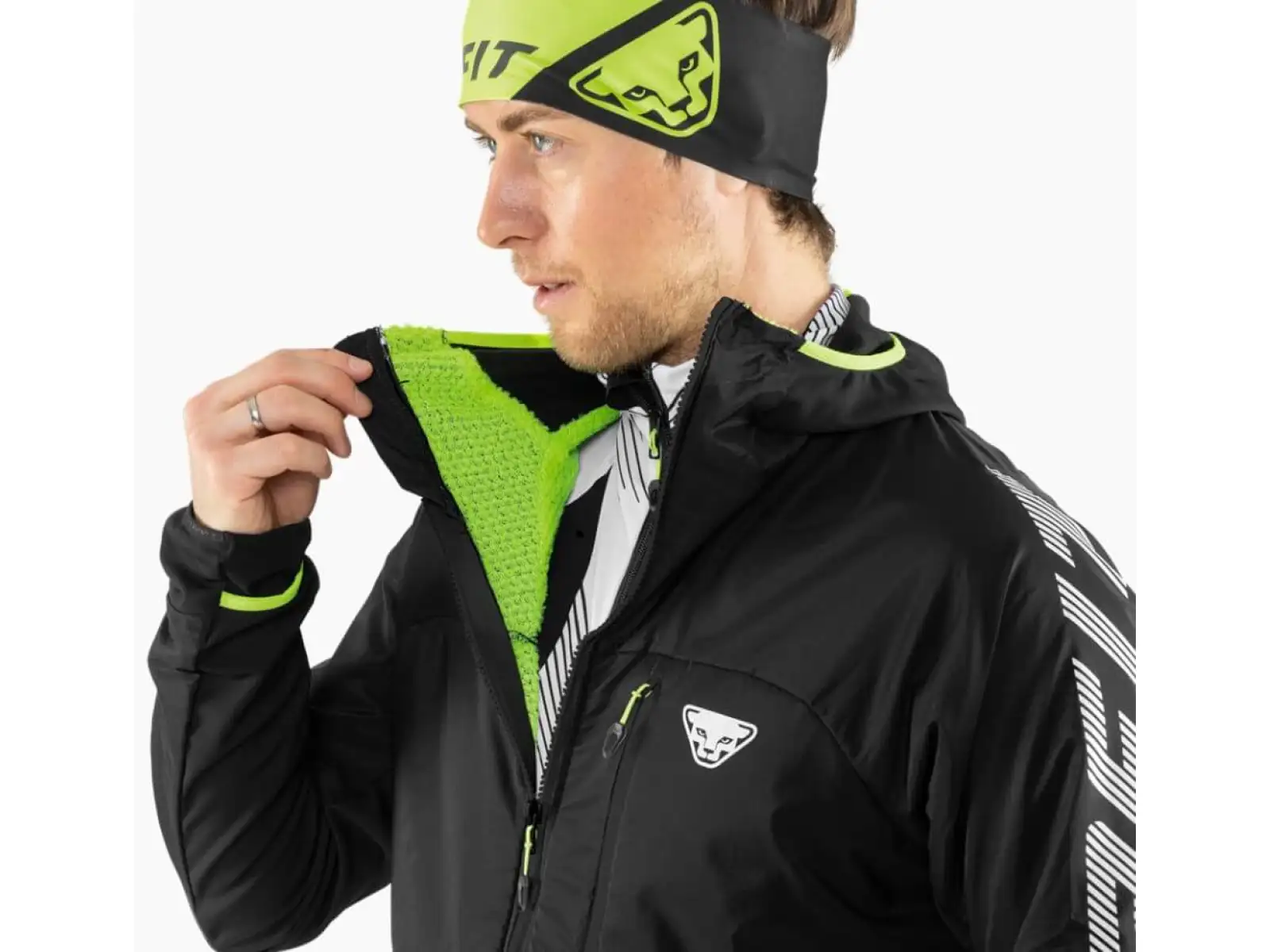 Dynafit DNA Polartec Alpha pánska bunda Black Out/Neon Yellow
