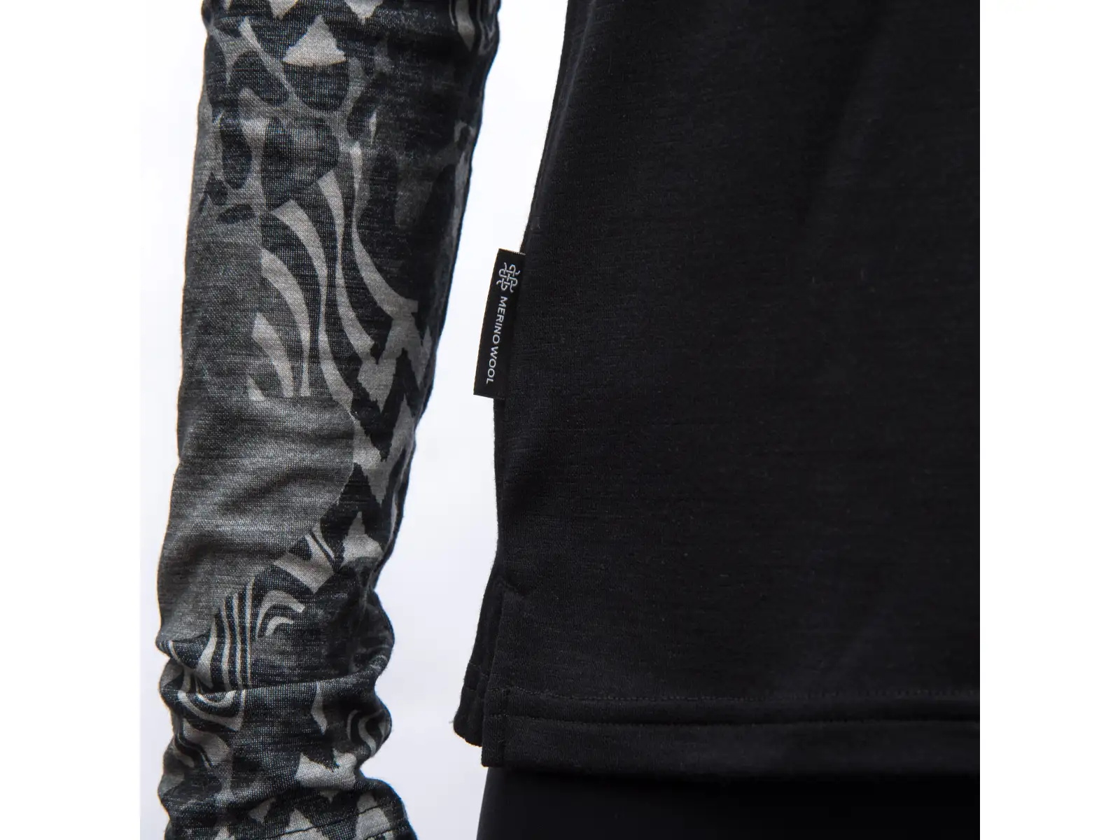 Sensor Merino Blend Impress dámske tričko dlhý rukáv čierna/zebra