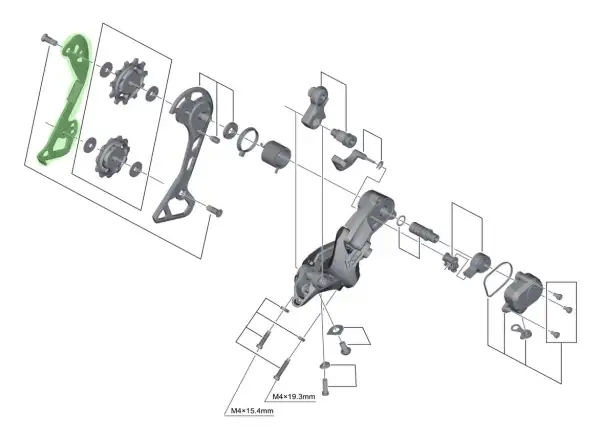 Vodidlo prehadzovača Shimano RD-M781 interné SGS