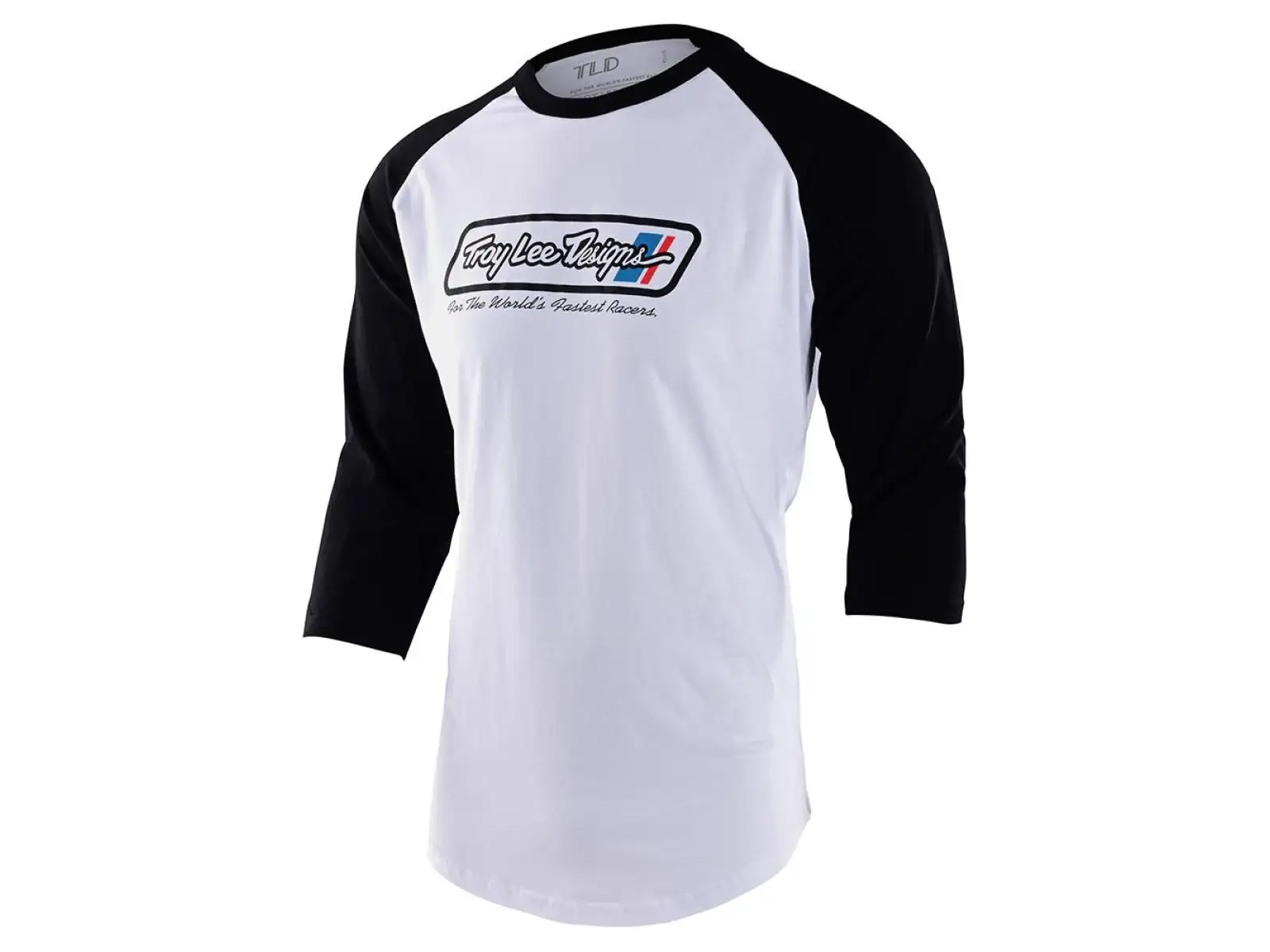 Troy Lee Designs Go Faster Raglan pánske tričko s 3/4 rukávmi bielo-čierne