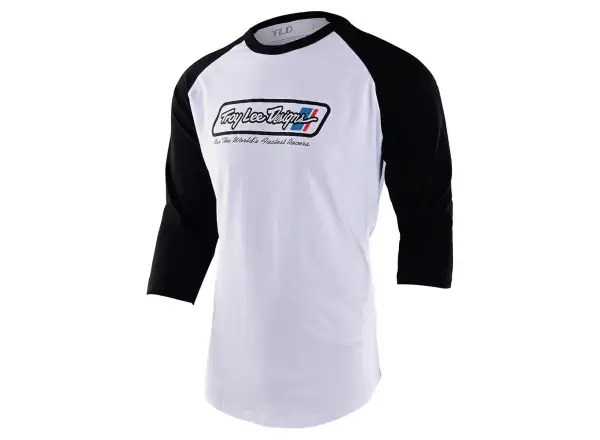 Troy Lee Designs Go Faster Raglan pánske tričko s 3/4 rukávmi bielo-čierne