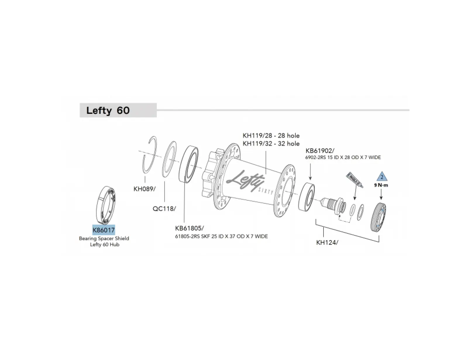 Cannondale Lefty hub bearing retainer náhradný diel náboja