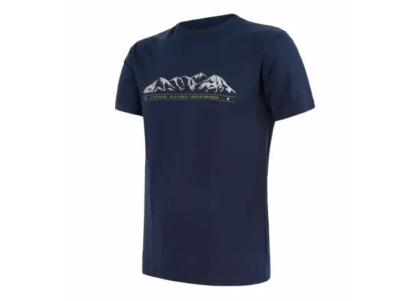 Sensor Merino Active PT Mountains pánske tričko s krátkym rukávom Deep blue