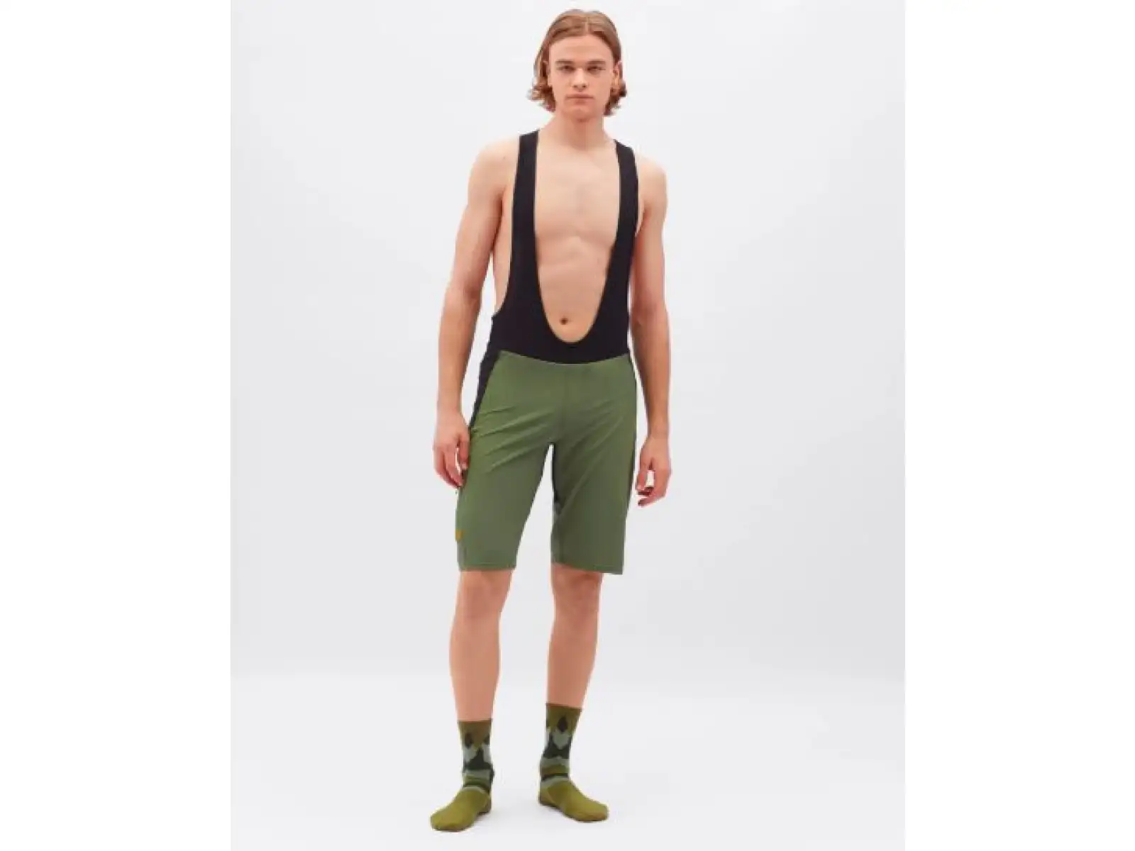 Silvini Barrea pánske kraťasy s vložkou a trakom Olive/Black