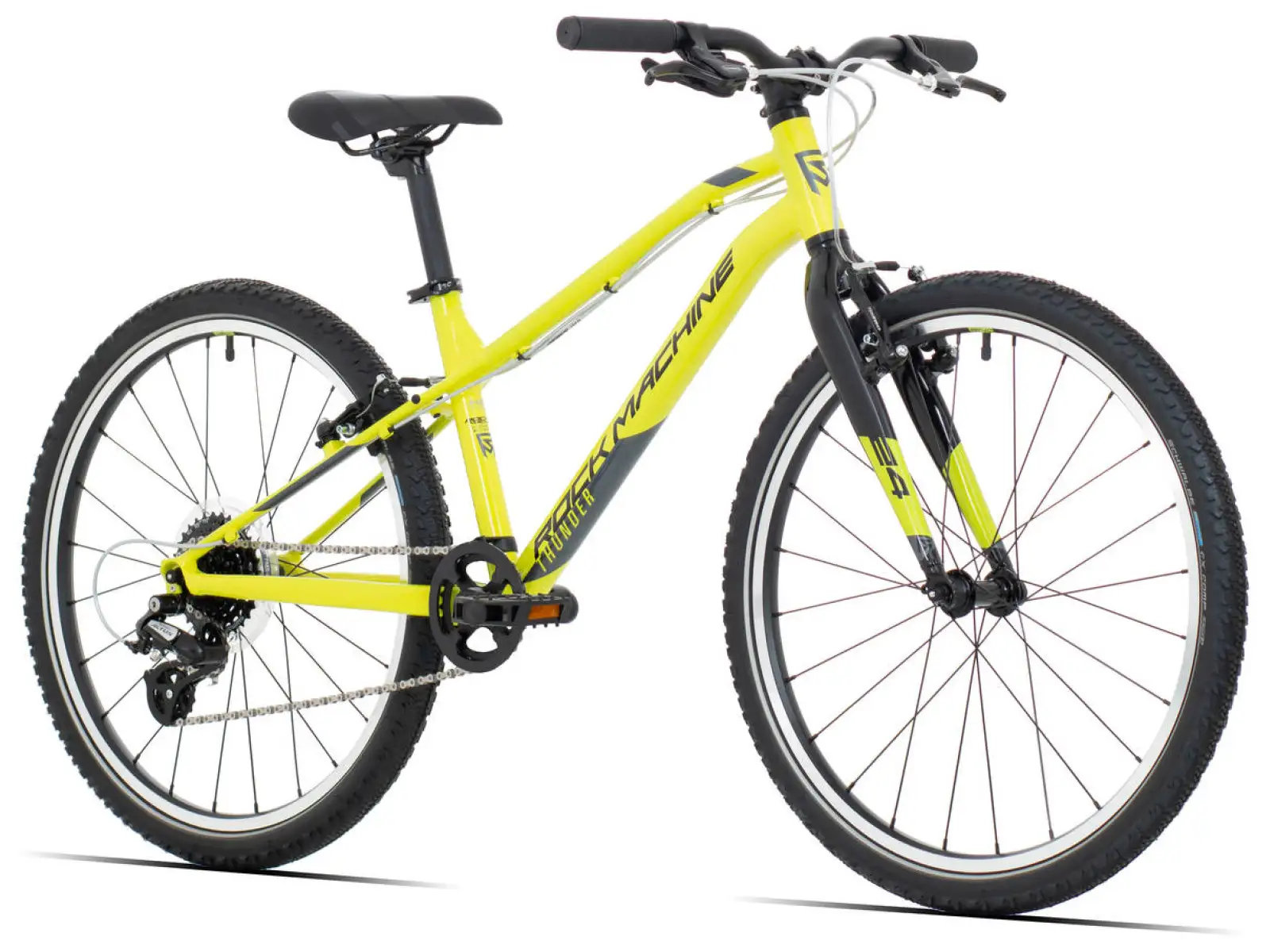 Rock Machine Thunder 24 Gloss Radioactive Yellow/Black/Dark Grey detský bicykel
