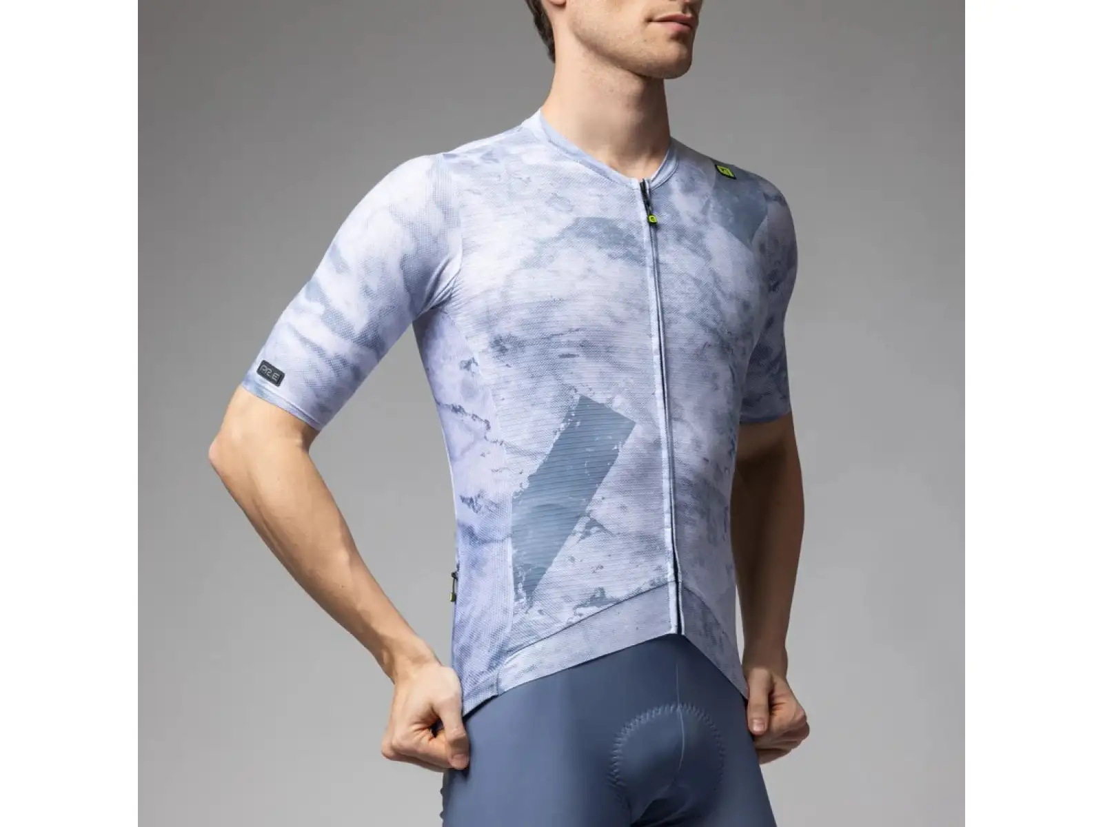 Alé PR-E Marble pánsky dres krátky rukáv Steel Blue