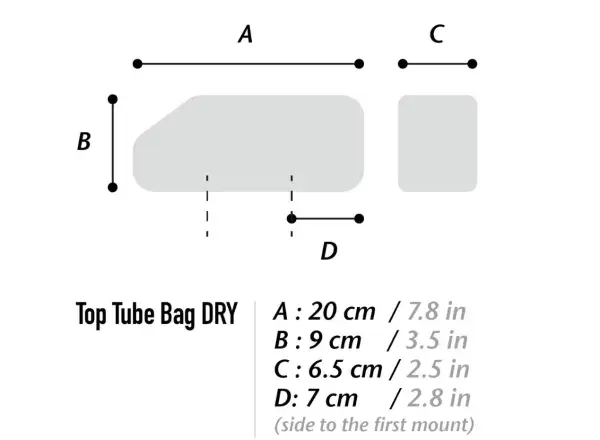 Woho X-Touring Top-tube Bag Dry 1,1 l rámová taška Honeycomb iron Grey