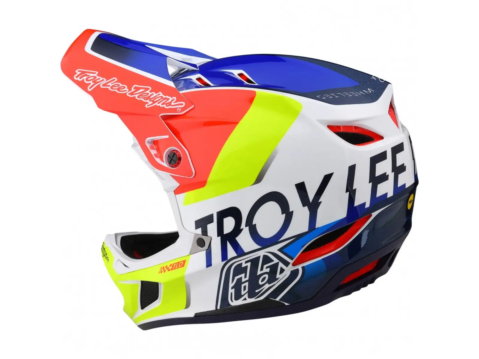 Troy Lee Designs D4 Composite Mips Qualifier prilba White/Blue