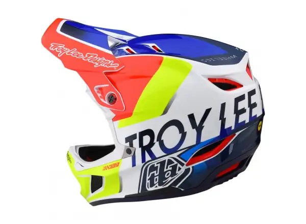 Troy Lee Designs D4 Composite Mips Qualifier prilba White/Blue