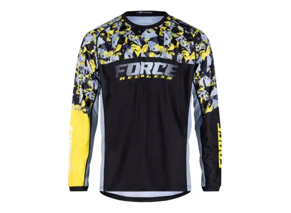 Force Reckless unisex dres dlhý rukáv čierna/žltá/sivá