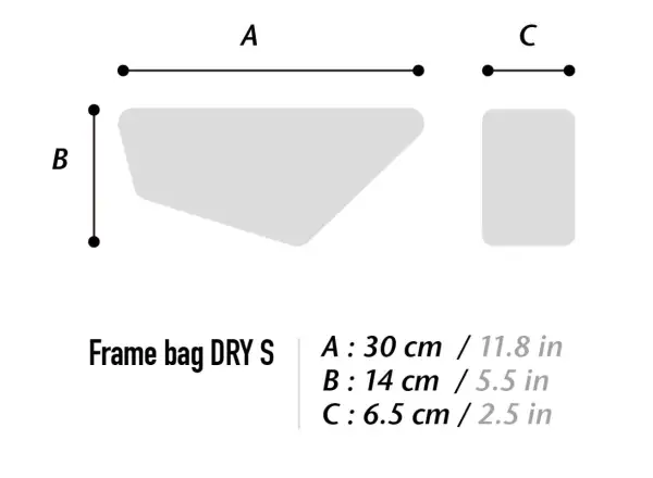 Woho X-Touring Frame bag Dry 2 l rámová taška Honeycomb iron Grey