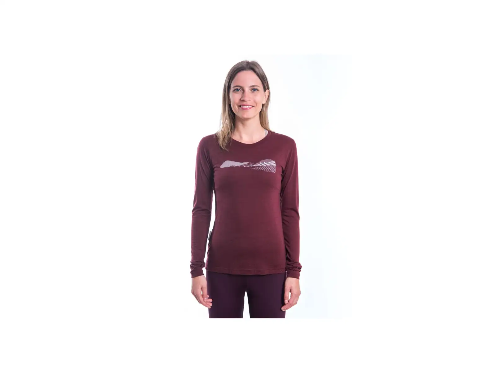 Sensor Merino Air PT Hills dámske tričko dlhý rukáv Port Red