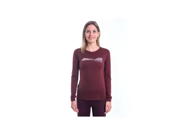 Sensor Merino Air PT Hills dámske tričko dlhý rukáv Port Red
