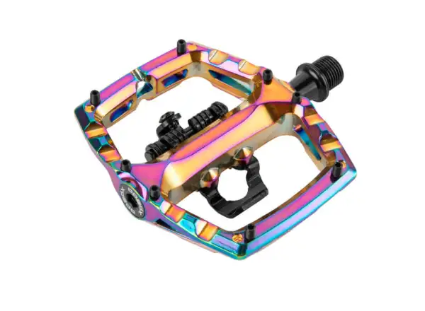 X-pedo Ambix jednostranné nášľapné pedále oil slick